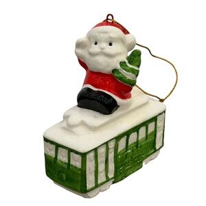San Francisco Trolly Car Ornament Santa SNCO Imports 1987 Vintage